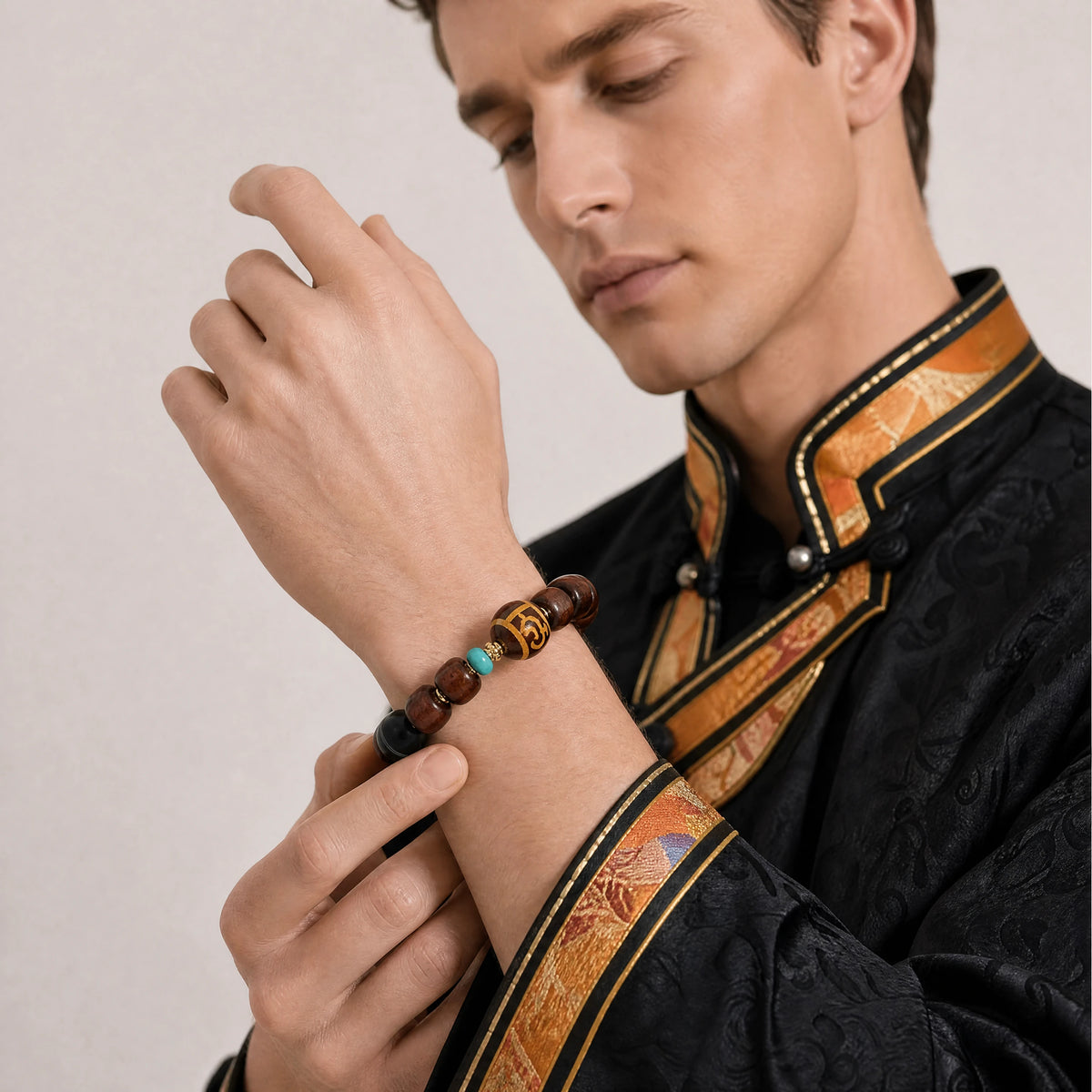 yak-bone-dzi-treasure-bracelet-model-a-outfit-a-fashion-03