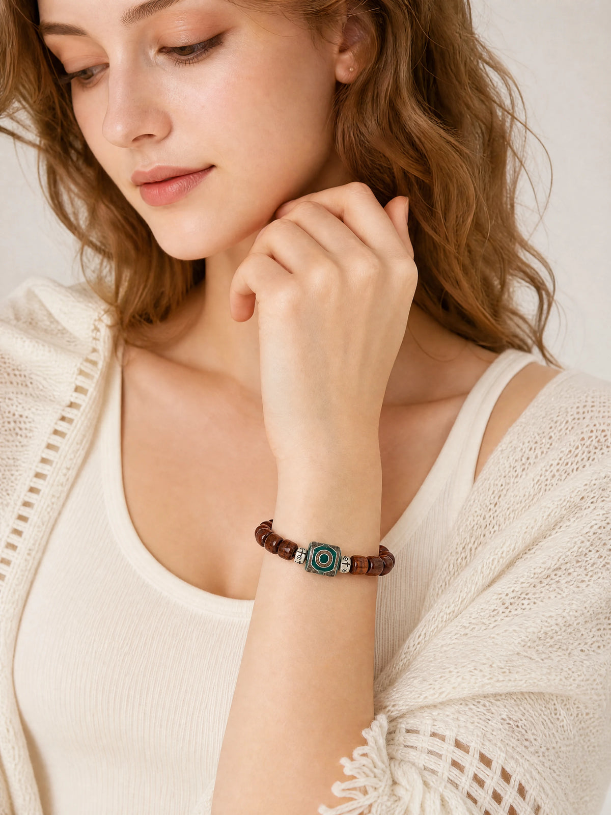 yak-bone-green-dzi-bracelet-protection-model-b-outfit-b-fashion-03