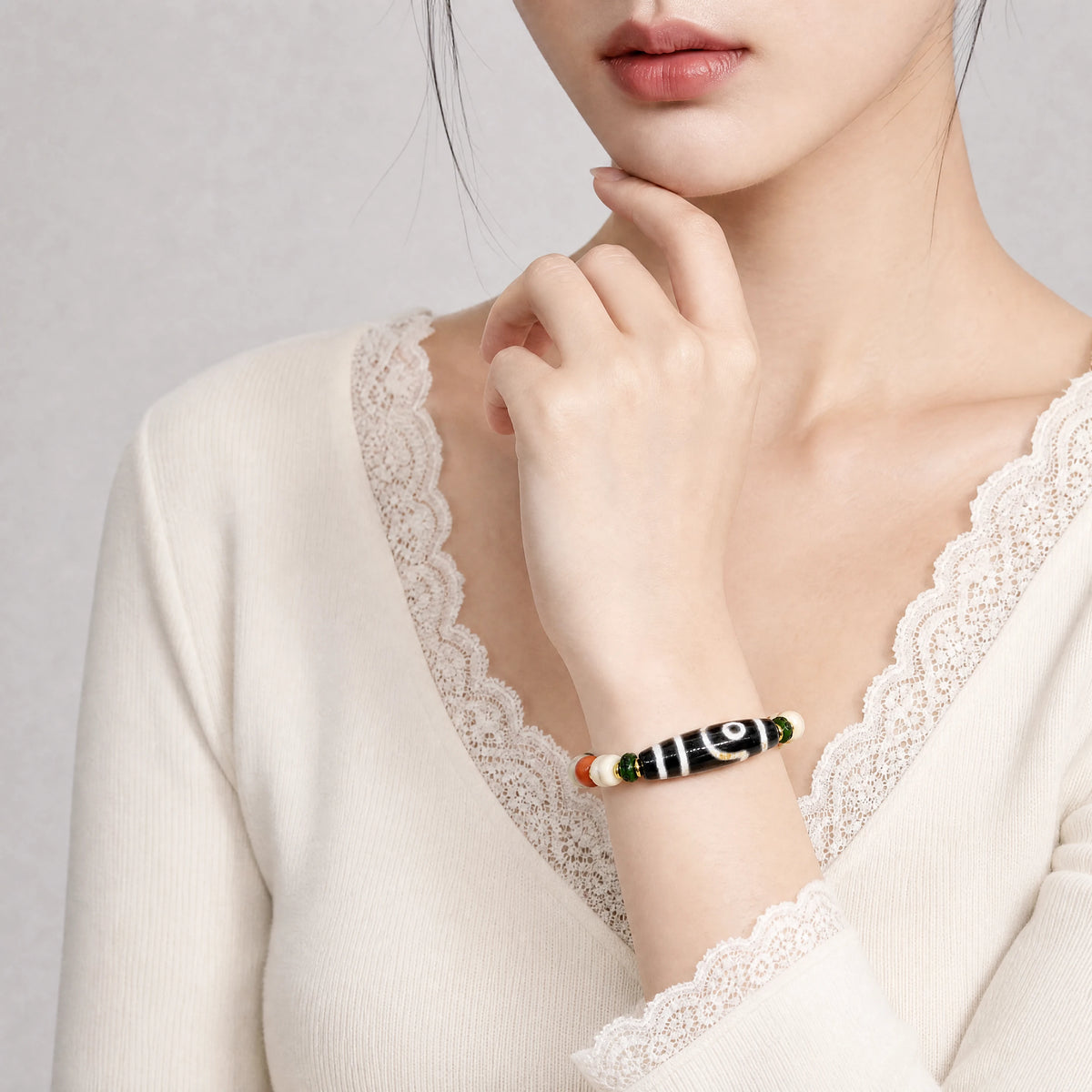yak-bone-two-eye-dzi-bracelet-harmony-model-b-outfit-b-fashion-03
