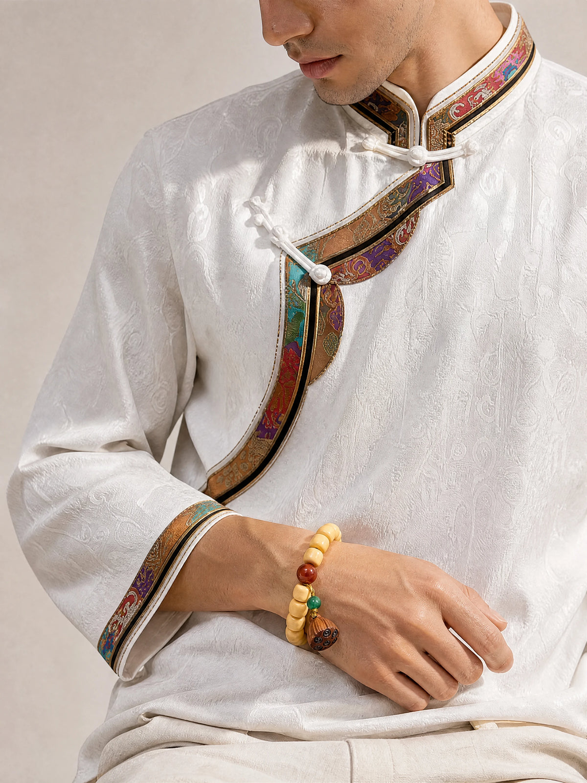 yellow-yak-bone-lotus-root-bracelet-model-a-outfit-a-fashion-01